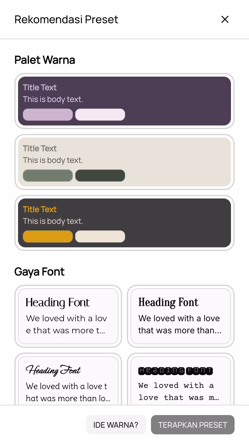 Preset Siap Pakai
